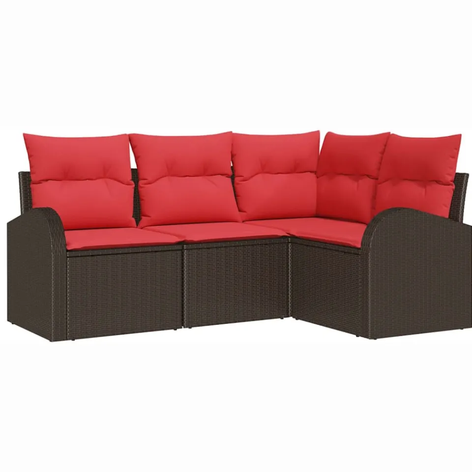 vidaXL Tuin Sofa Set Bruin poly rattan