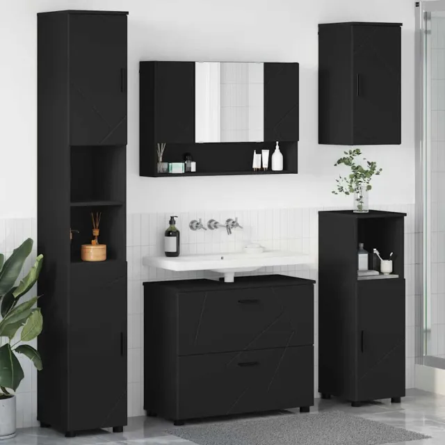 vidaXL Badkamermeubelset 5 st Zwart 35 x 30 x 192 cm