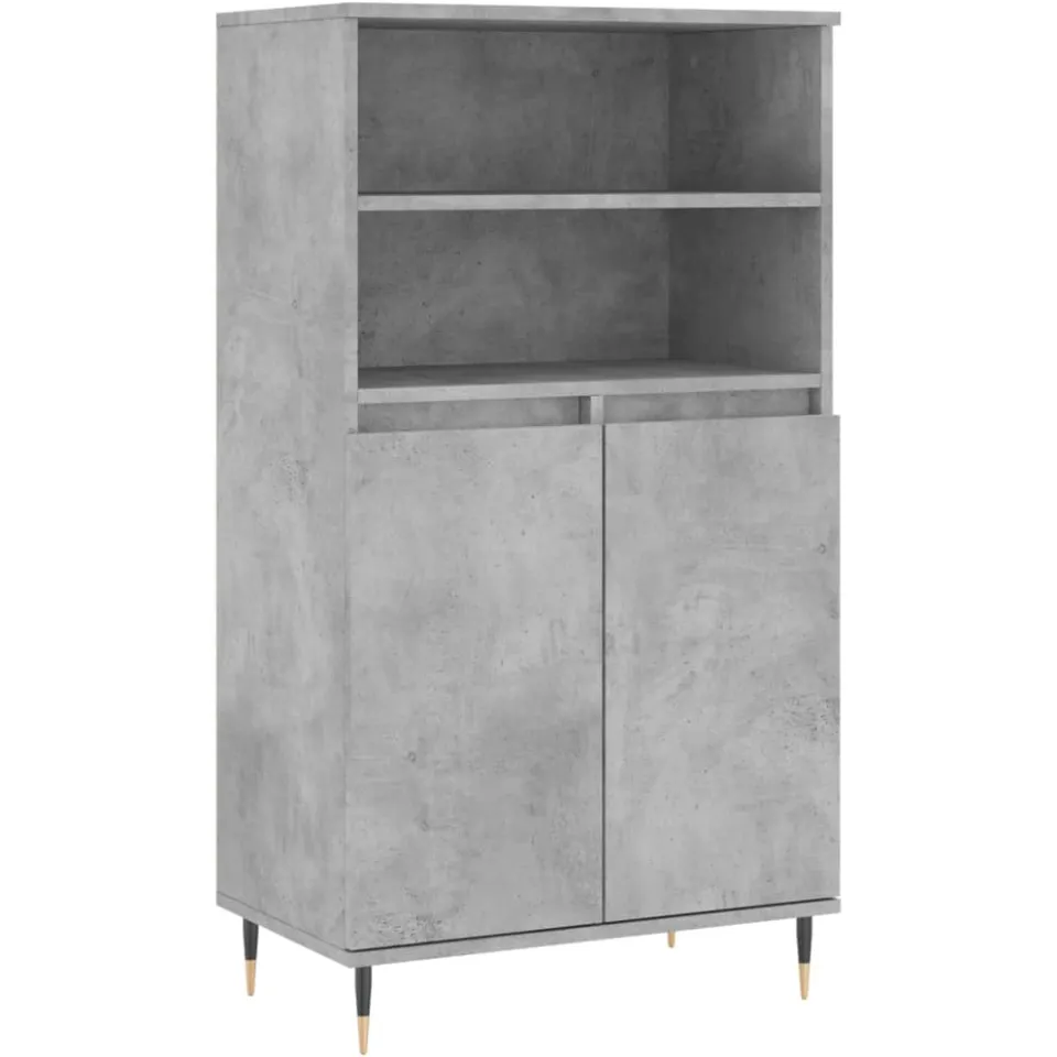 vidaXL Hoge kast 60x36x110 cm bewerkt hout betongrijs grijs, foto 3