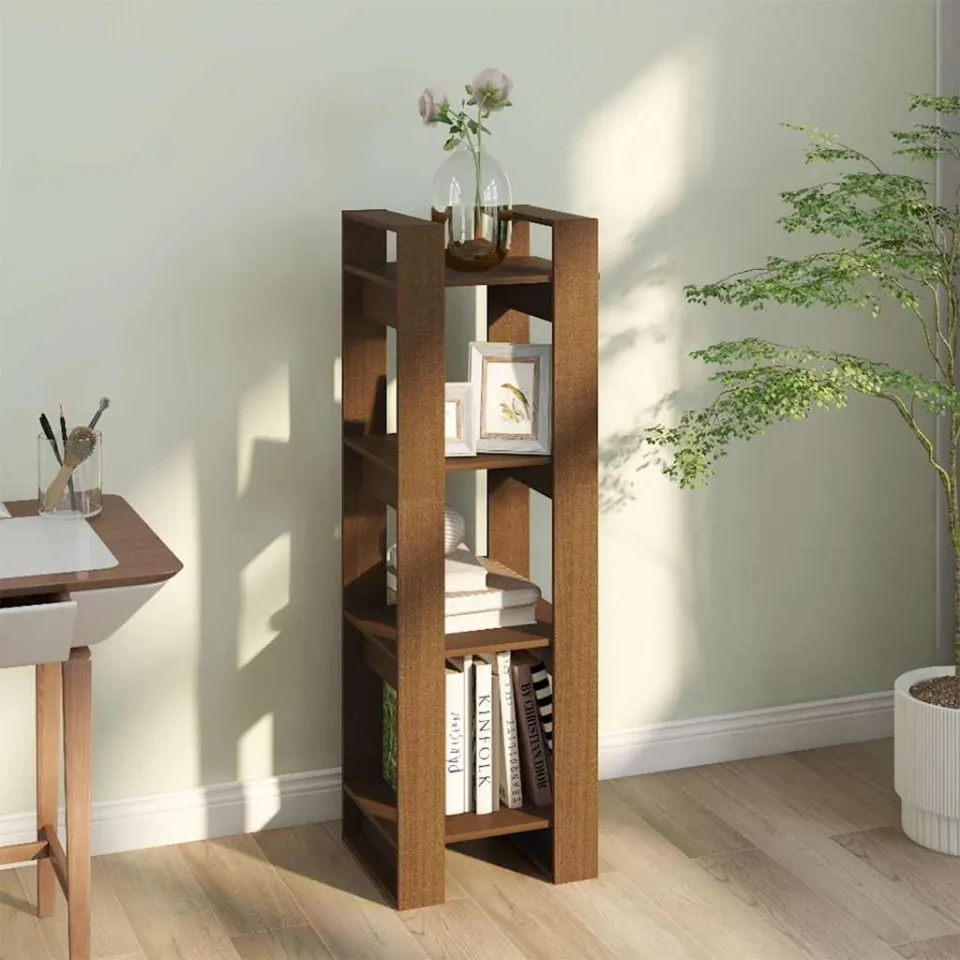 vidaXL Boekenkast/kamerscherm 41x35x125 cm massief hout honingbruin bruin, foto 2