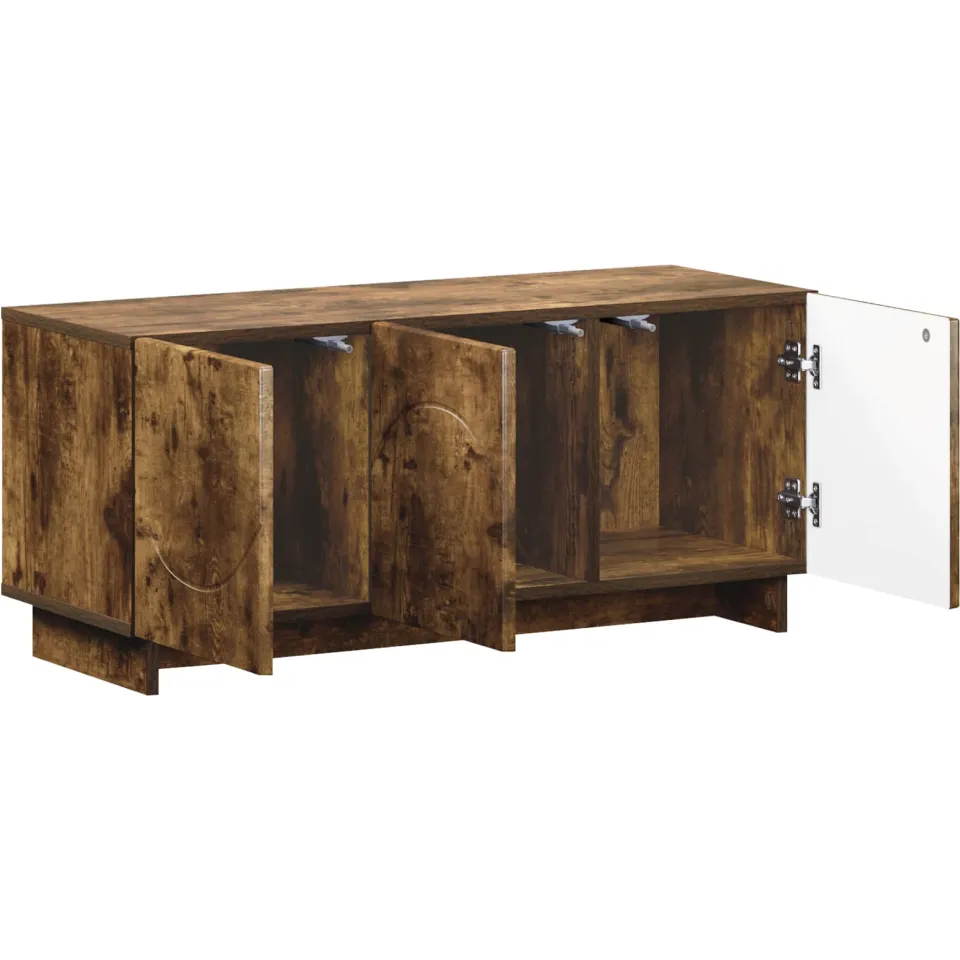vidaXL tv-meubel 90 x 34,5 x 40 cm Gerookt eiken Bewerkt hout Bruin