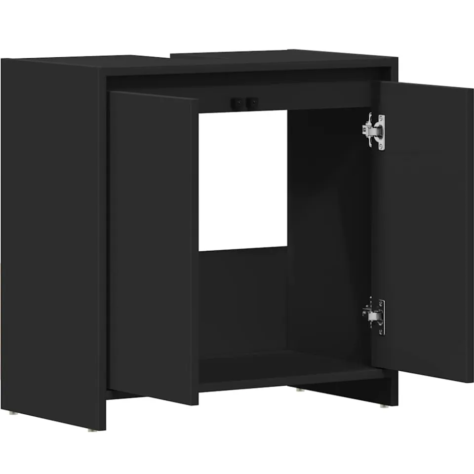 vidaXL Badkamerkast 60x33x60 cm bewerkt hout zwart, foto 4