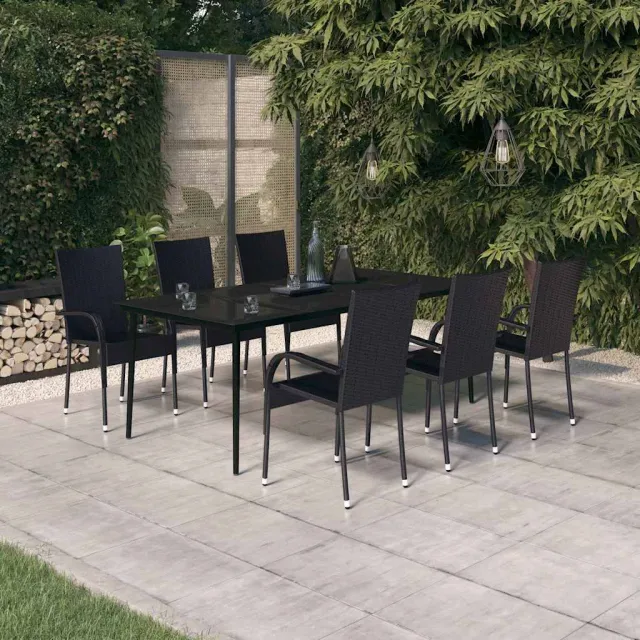 vidaXL 7-delige Tuinset zwart, foto 2