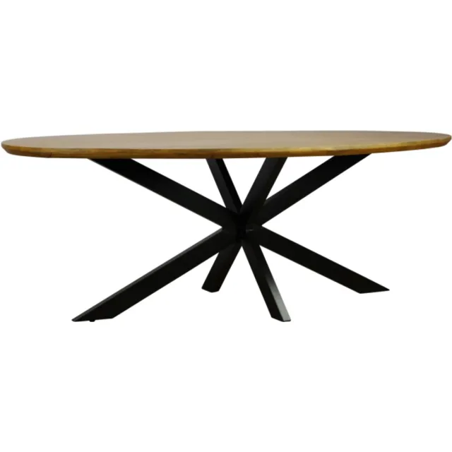Meubelplaats Eettafel Colorado ovaal mangohout 300x110 cm - verjongde rand - Naturel