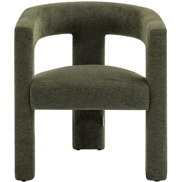 Vente-unique Fauteuil in groene textuurstof FAVINA