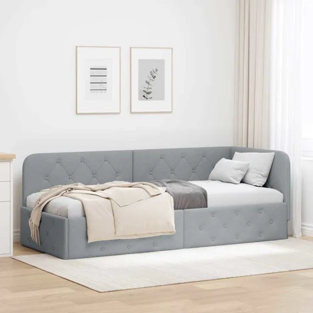 vidaXL Hoekbedframe Lichtgrijs 80 x 200 cm Stof