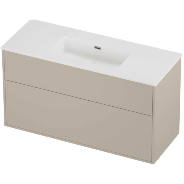 Proline Tribute Badmeubelset Porselein Elegant 2 Laden 120x46x67 cm Mat White Soft Linen Beige
