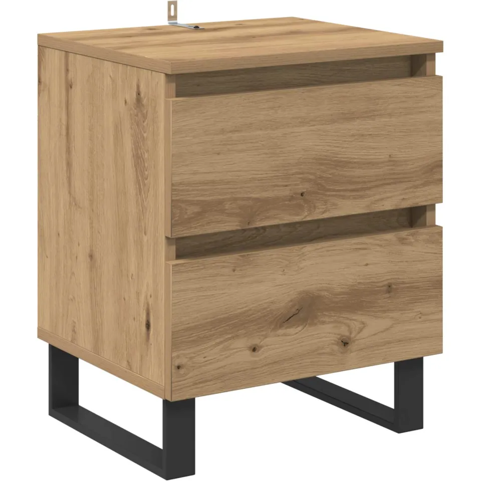 vidaXL Nachtkastje Artisan Eiken 40 x 35 x 50 cm Bewerkt hout, foto 3