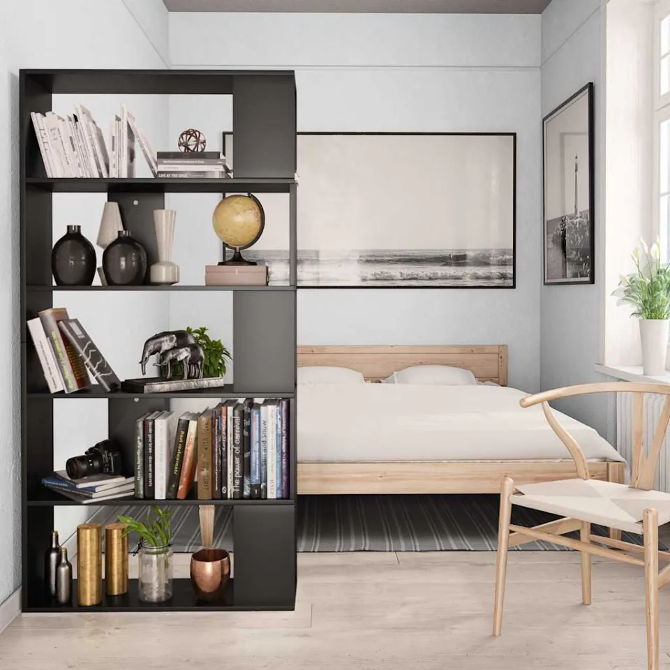 vidaXL Boekenkast/kamerscherm 80x24x159 cm bewerkt hout zwart, foto 3