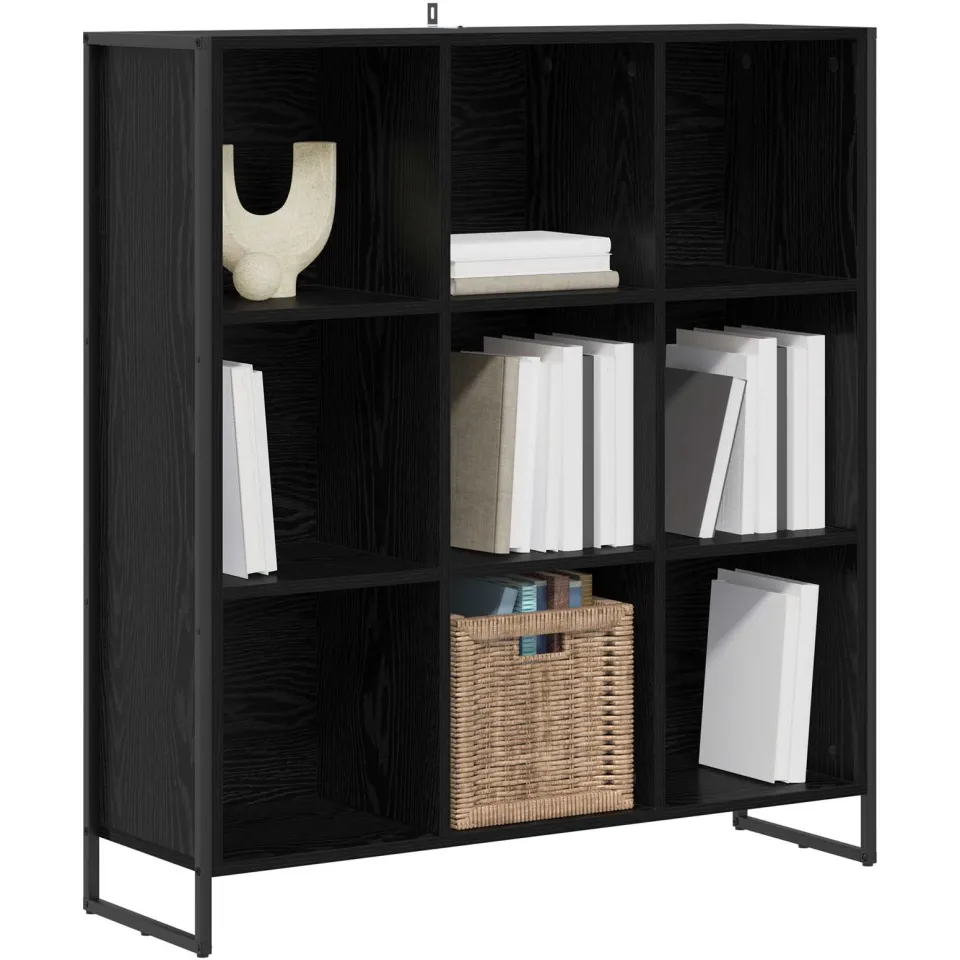 vidaXL Boekenkast Zwart eiken 99,5 x 30 x 108 cm Bewerkt hout