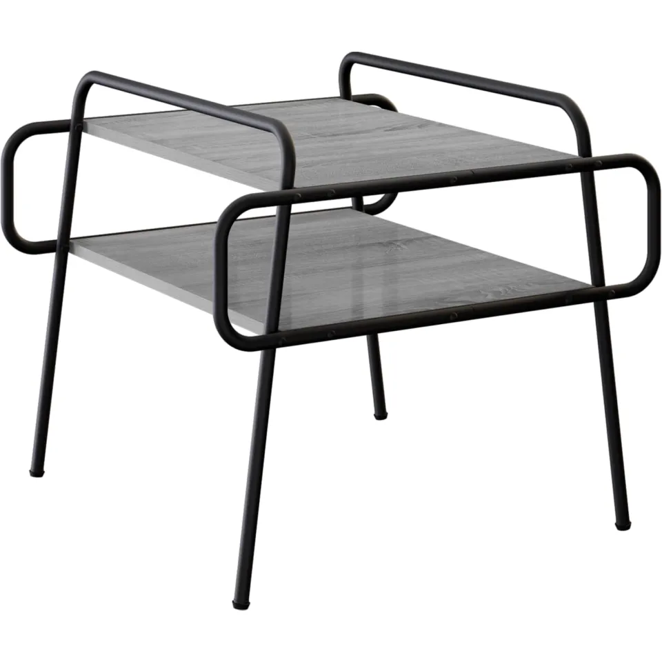 vidaXL Salontafel Grijs Sonoma 50 x 50 x 51 cm Bewerkt hout, foto 3