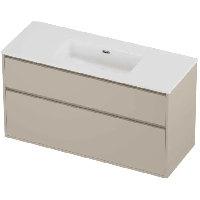 Proline Tribute Badmeubelset Porselein Elegant Enkel 120x46x67 cm Glans Wit Soft Linen Beige