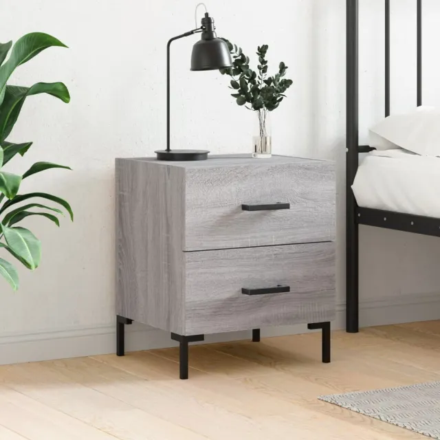 vidaXL Nachtkastje 40x35x47,5 cm bewerkt hout grijs sonoma eikenkleur, foto 2