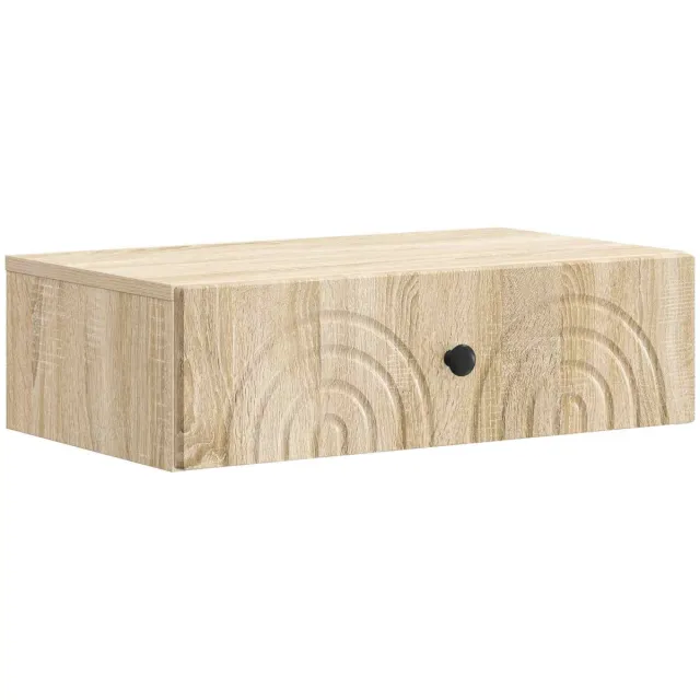 vidaXL Wandgemonteerde - Zijtafel - 59 - x - 34,5 - x - 17 - cm - Bewerkt - hout Sonoma Eiken