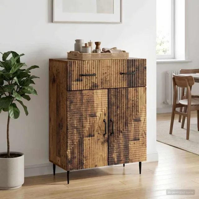 vidaXL Dressoir Oud hout 66 x 34,5 x 89,5 cm Bewerkt hout bruin, foto 2