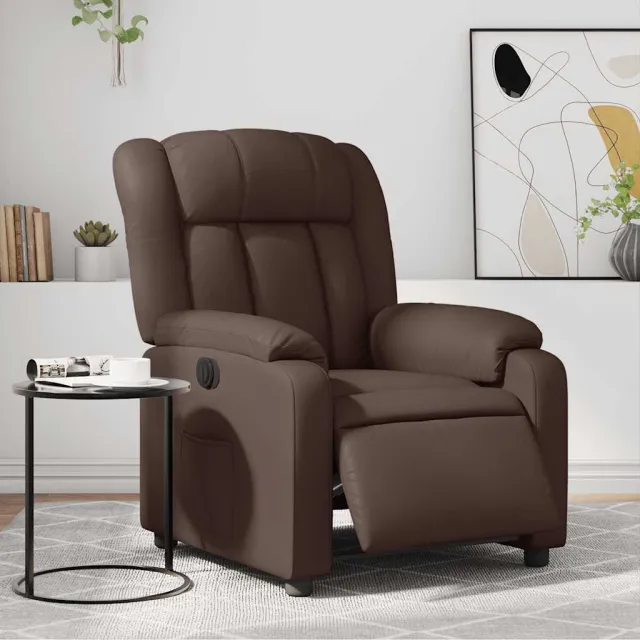 vidaXL Fauteuil verstelbaar elektrisch kunstleer bruin