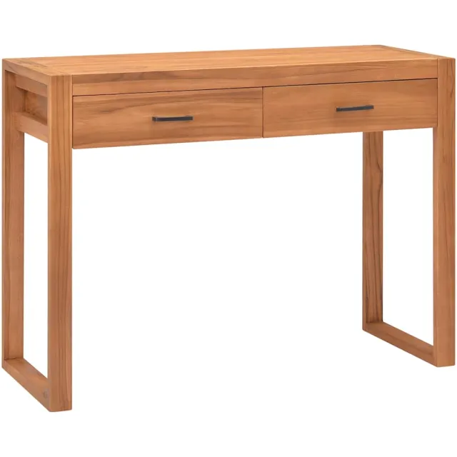 vidaXL Bureau met 2 lades 100x40x75 cm teakhout Bruin