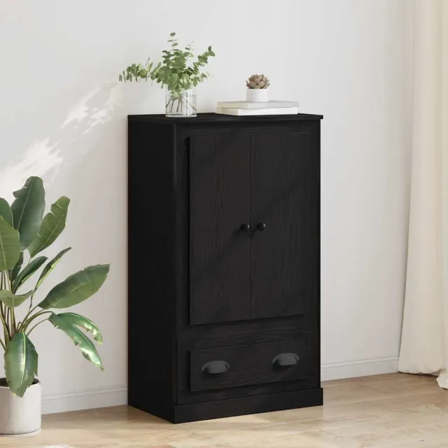 vidaXL Highboard Zwart Eiken 60 x 35,5 x 103,5 cm Bewerkt hout, foto 2
