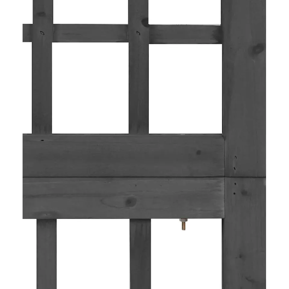 vidaXL Kamerscherm/trellis met 4 panelen161x180 cm vurenhout zwart, foto 3