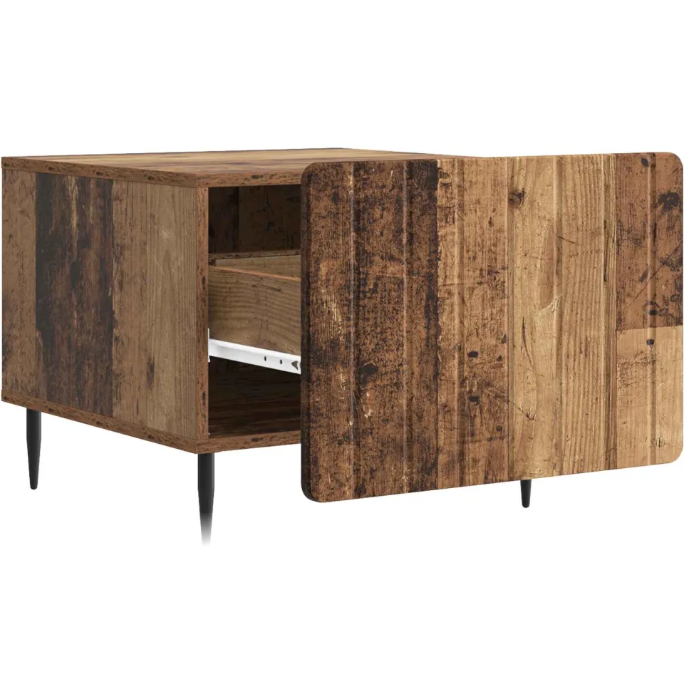 vidaXL Salontafel met lade Oud hout 49 x 50 x 42 cm Bewerkt hout bruin, foto 4