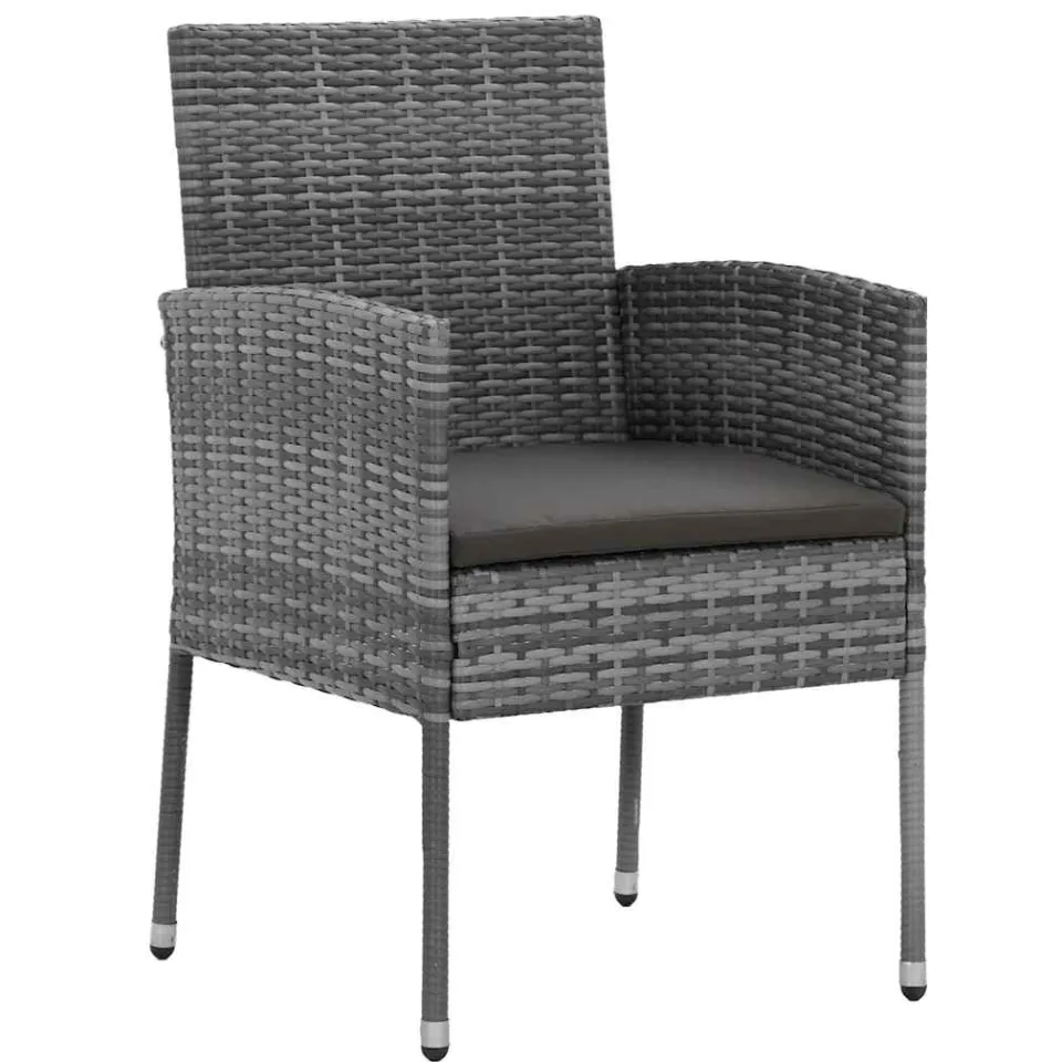 vidaXL 5-delige Tuinset poly rattan grijs, foto 3