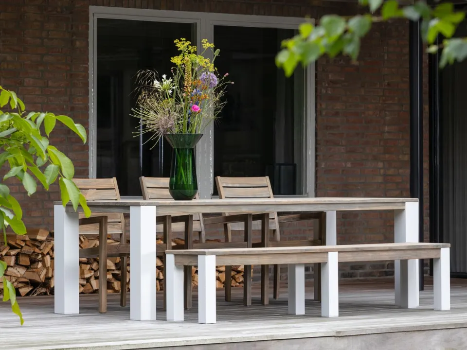 ROUGH Furniture ROUGH-S dining tuinstoel stapelbaar bruin, foto 4