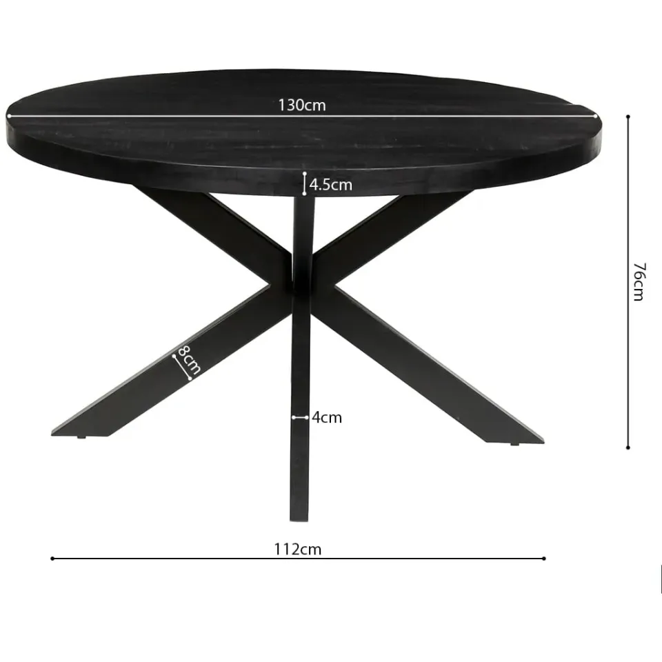eetkamertafel Hendrik rond zwart, foto 2