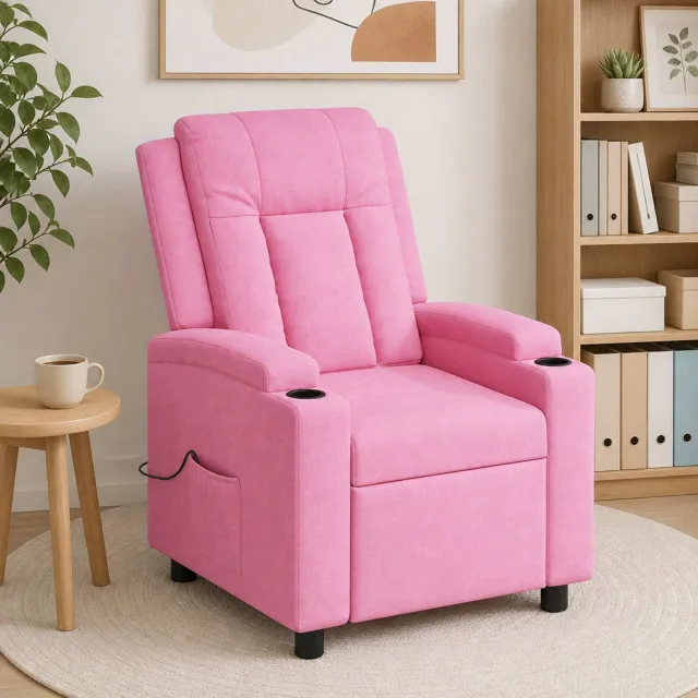 vidaXL Massage-relaxstoel Roze 75 x 95 x 100 cm Stof, foto 2