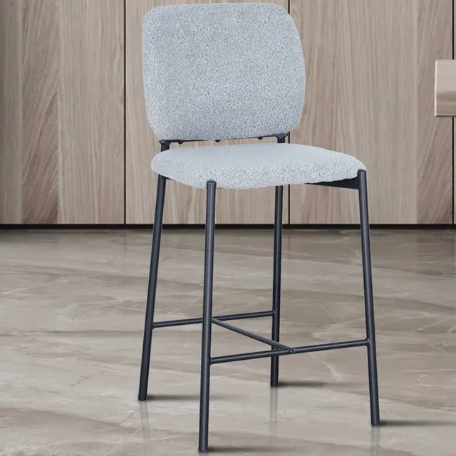 Rousseau Barstoel Sophia Lichtgrijs – Voor Keukeneiland – Zithoogte 66 cm – Gestoffeerd – Rousseau