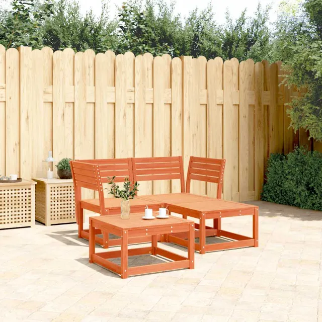 vidaXL 3-delige Loungeset massief grenenhout wasbruin bruin, foto 2