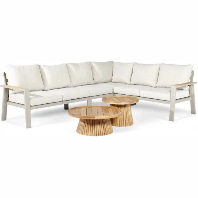 Belito Lotte Loungeset Hoekbank Nr. 7 | Taupe Aluminium | 288 x 220 cm | 6-persoons