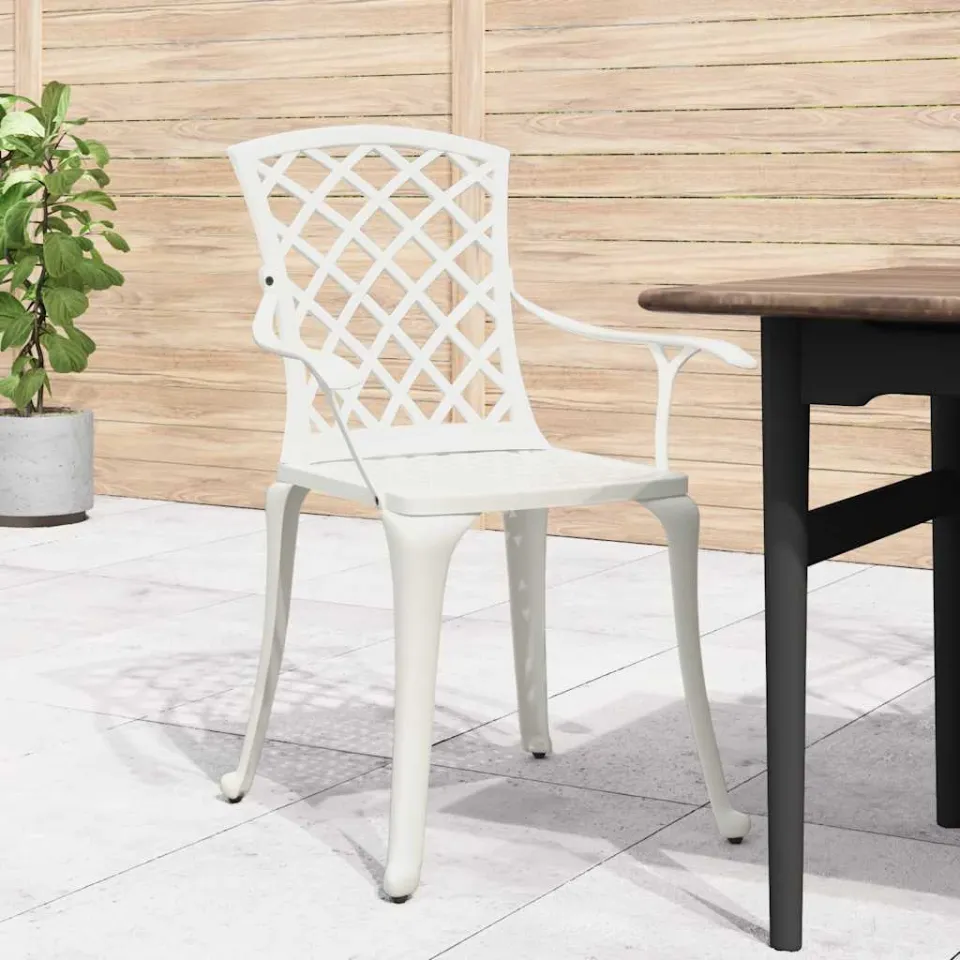vidaXL Tuinstoelen 6 st gietaluminium wit, foto 3