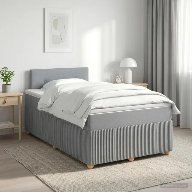 vidaXL Boxspringbed met matras Lichtgrijs 120 x 200 cm Stof