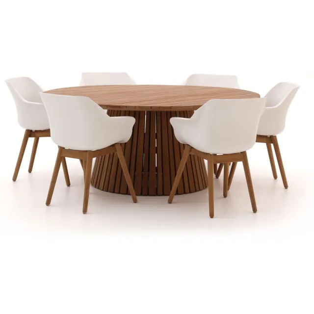 Hartman tuinmeubelen Hartman Sophie Studio/Santa Severina ø180cm dining tuinset 7-delig Bruin