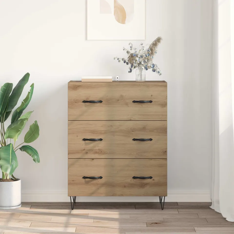 vidaXL Dressoir Artisan Eiken 69,5 x 34 x 90 cm, foto 3