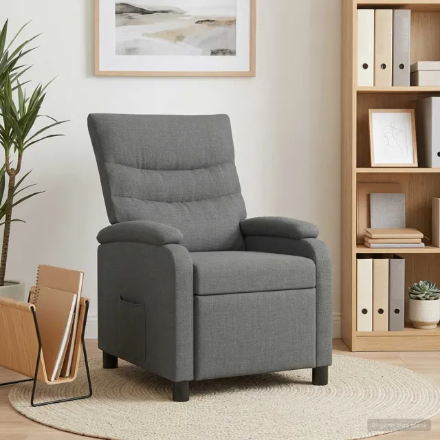 vidaXL Relaxfauteuil Donkergrijs Stof