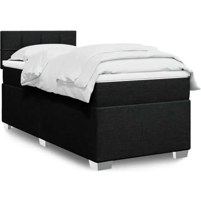 vidaXL Boxspring met matras stof zwart 80x200 cm