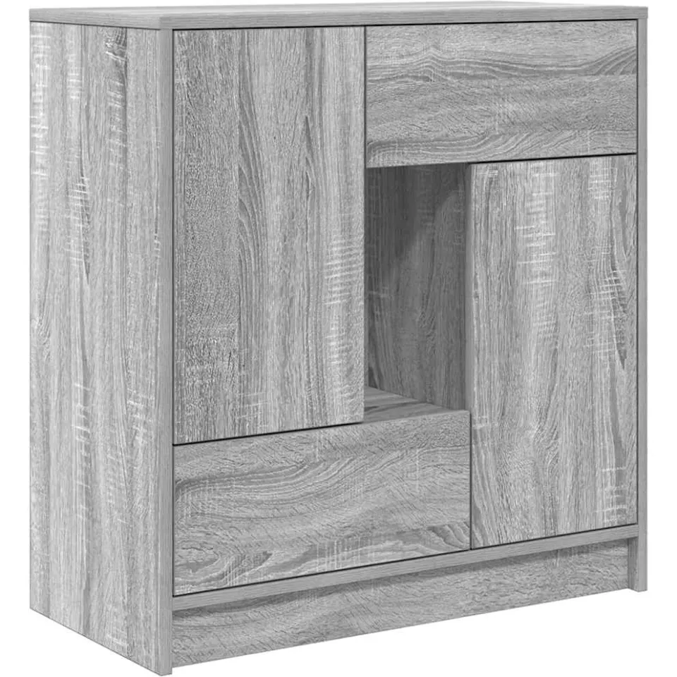 vidaXL Dressoir met lades en deuren 70,5x34x74,5 cm grijs Sonoma