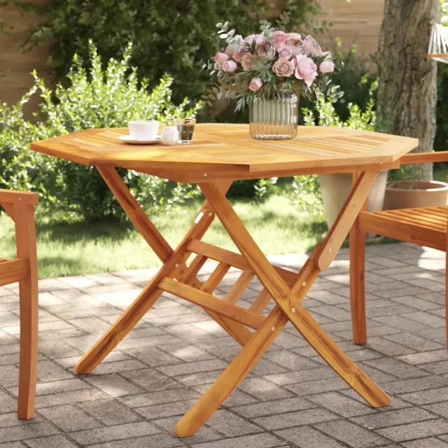 vidaXL Tuintafel inklapbaar Ø110x75 cm massief acaciahout Bruin