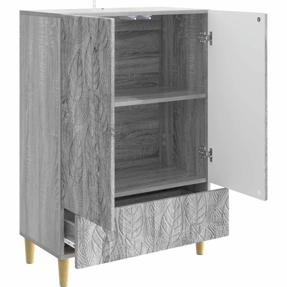vidaXL Dressoir Grijs Sonoma 66 x 34,5 x 95 cm Bewerkt hout, foto 4