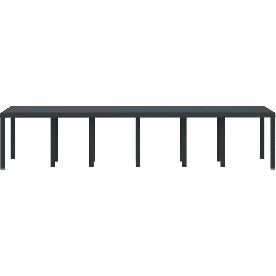 vidaXL Tuinstafel Antraciet 350 x 100 x 74 cm poly rattan, foto 4