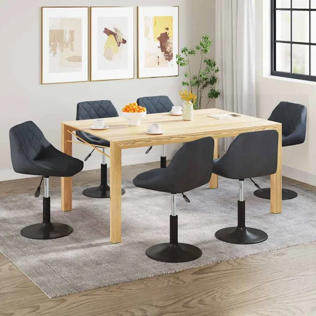 vidaXL Eetkamerstoelen draaibaar 6 st fluweel donkergrijs