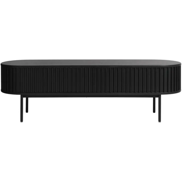 Hygge Interiors Tv-meubel Siena - eikenfineer zwart - 160x45x48 cm - 2 deuren - 1 lade