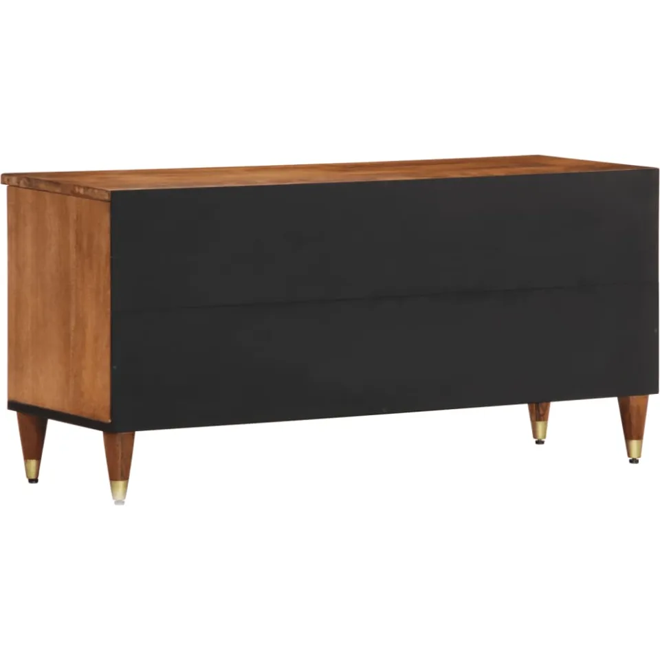 vidaXL Tv-meubel 100x33x46 cm massief mangohout bruin, foto 3