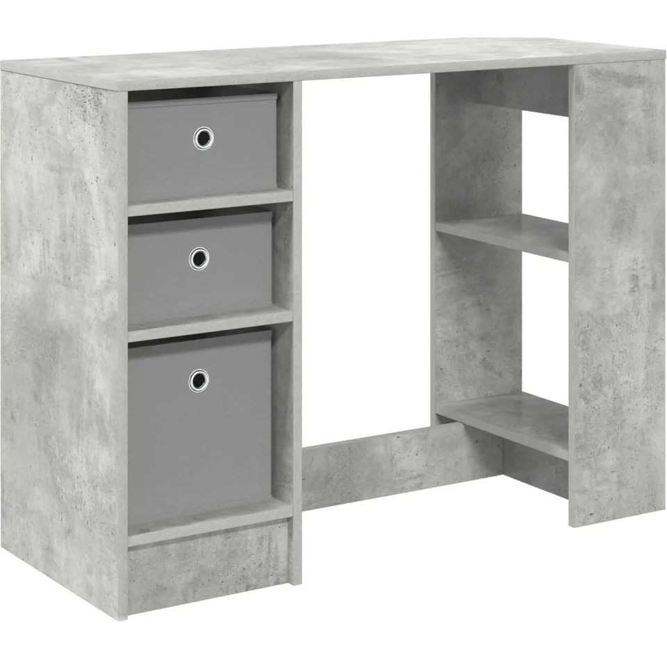 vidaXL Bureau Beton Grijs 100 x 40 x 75 cm Bewerkt hout, foto 3