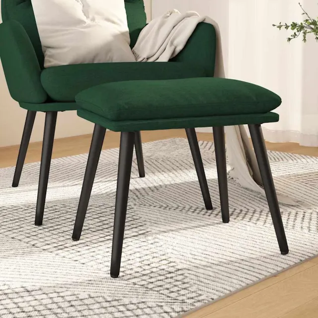 vidaXL Voetenbank 45x29,5x35 cm stof donkergroen