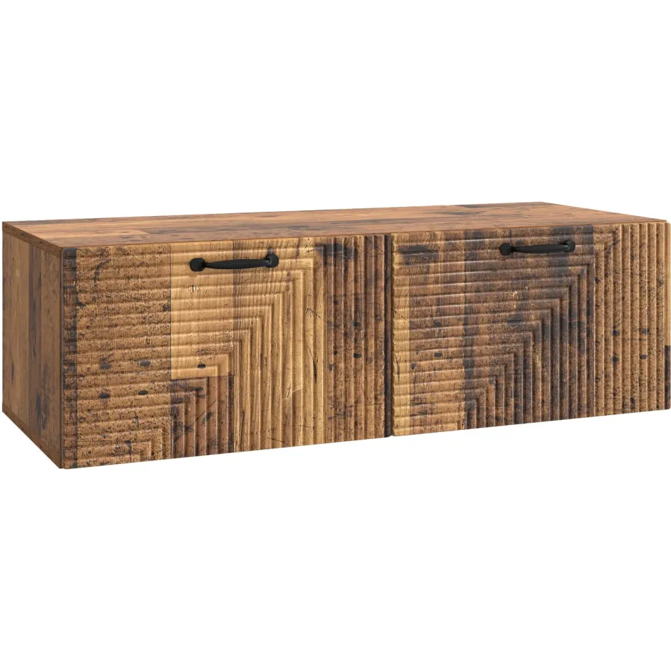 vidaXL Wandbeugel TV-kast Oud hout 98 x 41 x 30 cm Bewerkt hout bruin, foto 3