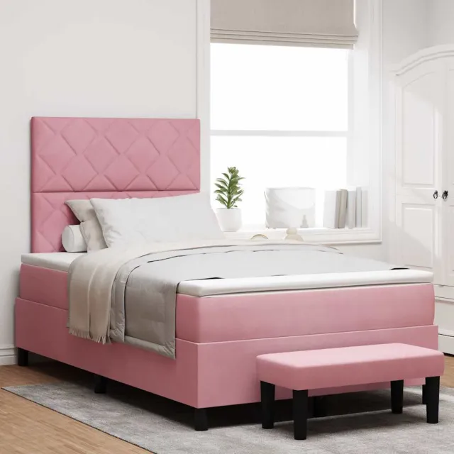 vidaXL Boxspring bed met hoofdeinde Roze 200 x 120 cm Fluweel