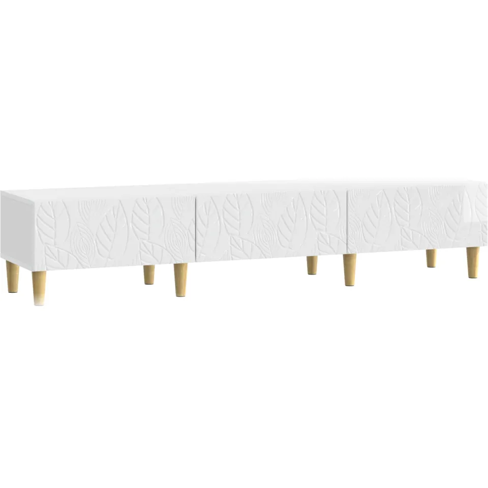 vidaXL TV-kast 147 x 34,5 x 30 cm Hoogglans Wit Bewerkt hout