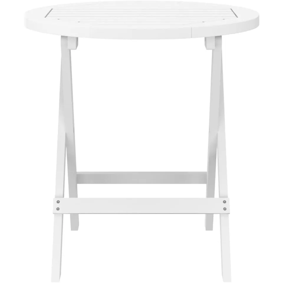 vidaXL Tuintafel inklapbaar Ø 46 cm massief acaciahout wit Bruin